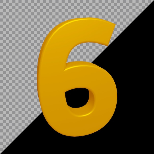 3d rendering of number 6