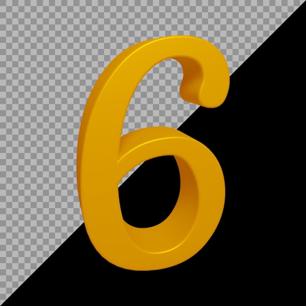 3d rendering of number 6