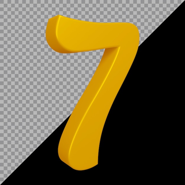 3d rendering of number 7