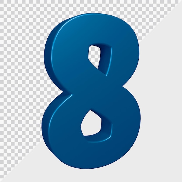 3d rendering of number 8