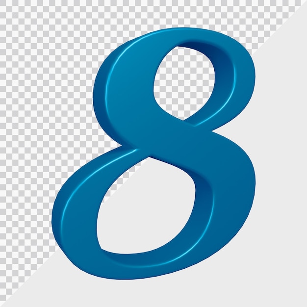 3d rendering of number 8