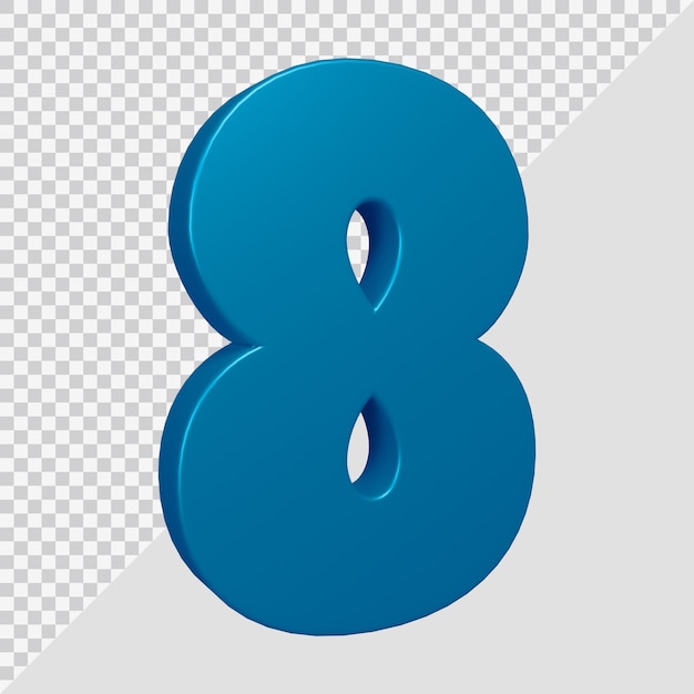 3d rendering of number 8