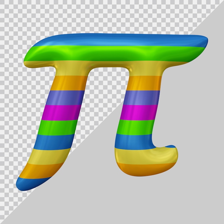 PSD 3d rendering of pi symbol balloon