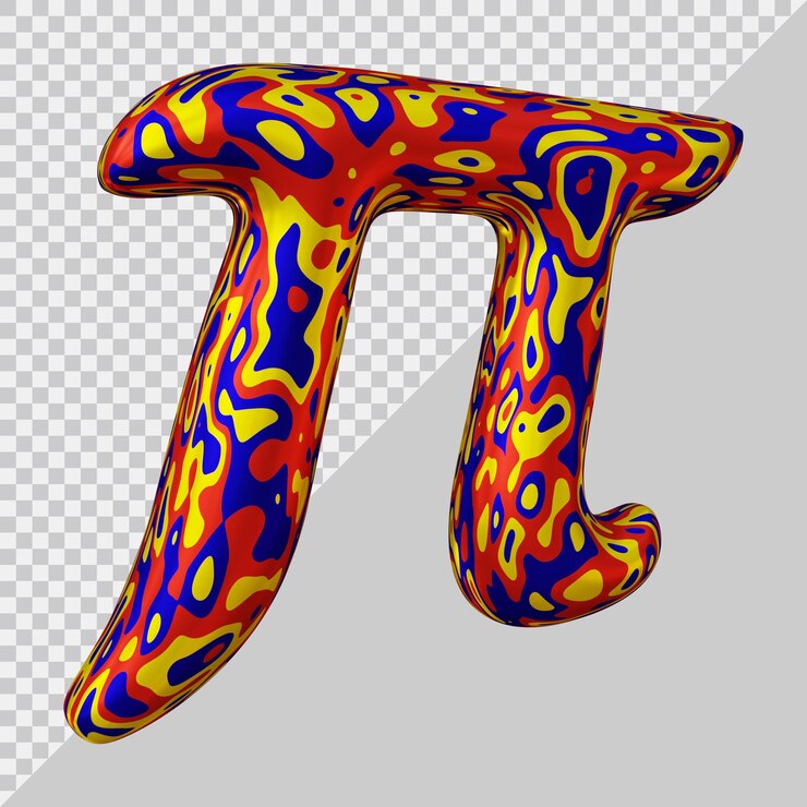 PSD 3d rendering of pi symbol balloon