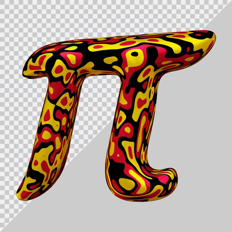 PSD 3d rendering of pi symbol balloon