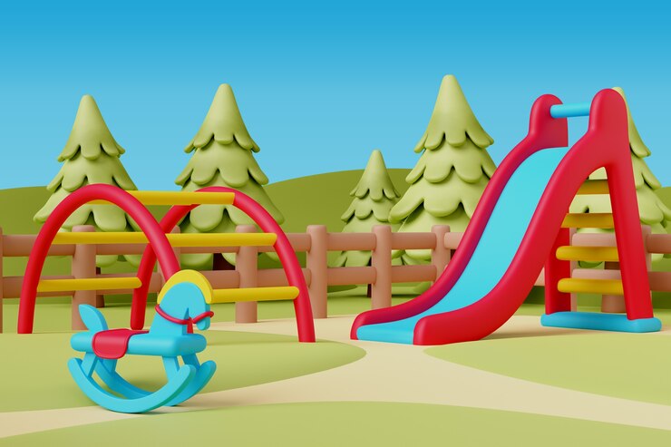 PSD 3d rendering of playground