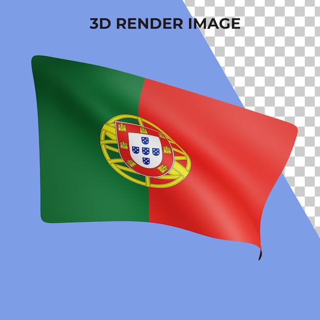 3d rendering of portugal flag concept portugal national day
