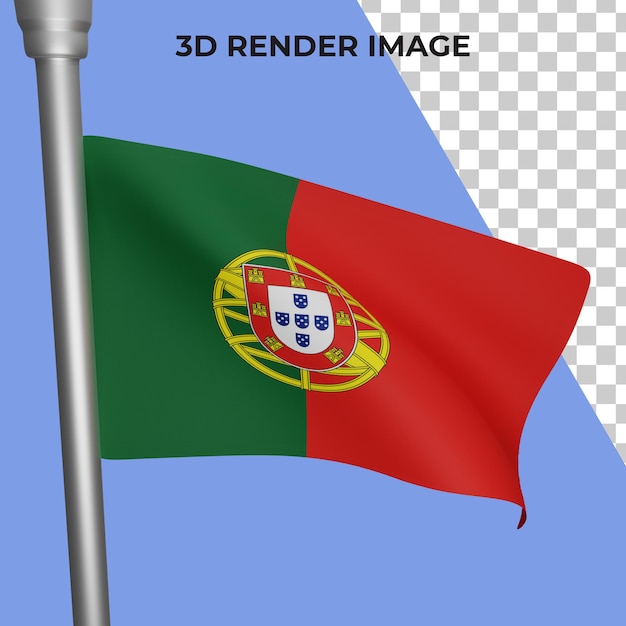 3d rendering of portugal flag concept portugal national day