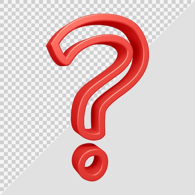 3d rendering of question mark symbol