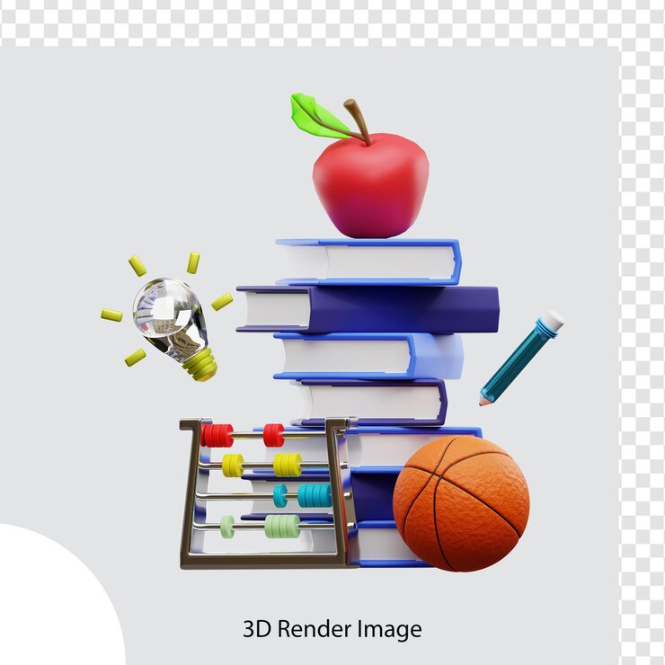 3d rendering of school education illustration,  used for web, app, infographic
