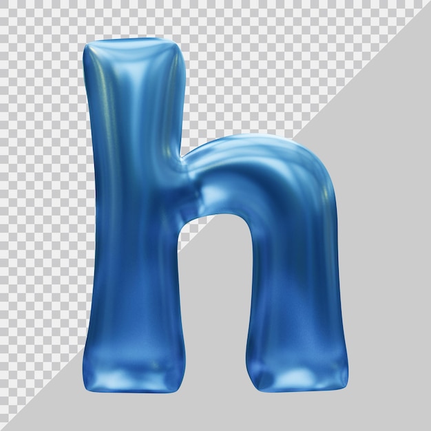 3d rendering of small letter h with modern style