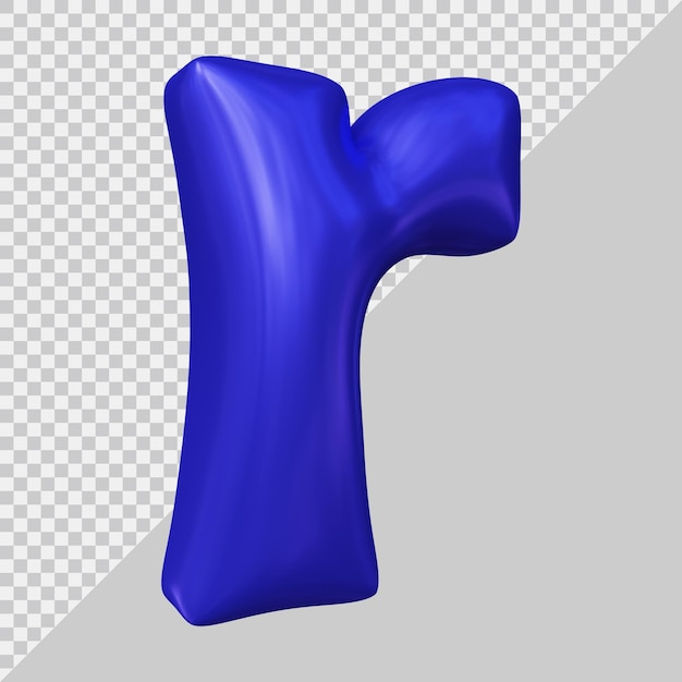 3d rendering of small letter r with modern style