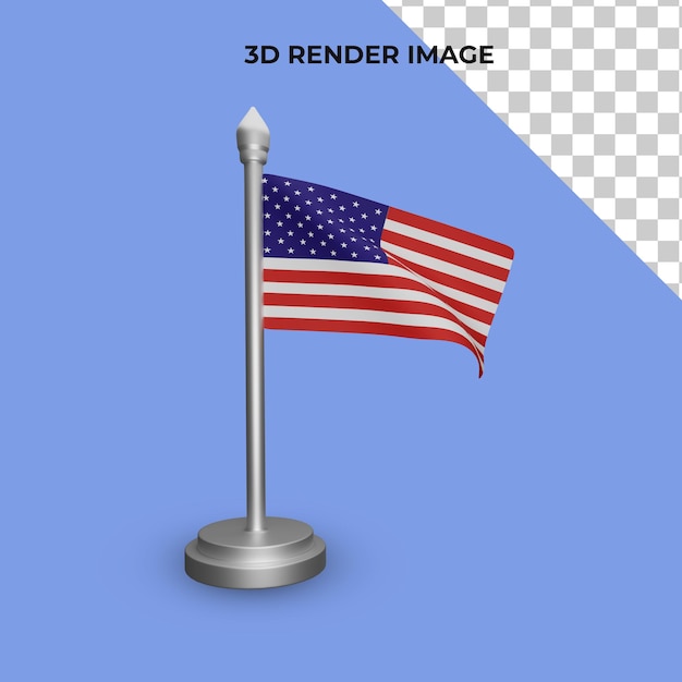 3d rendering of the american flag independence day concept 