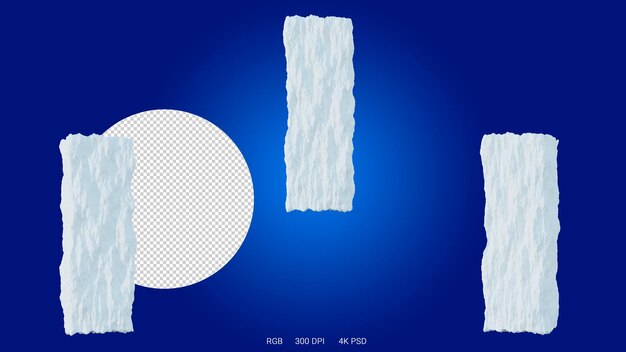 3d rendering of the letter I in the shape and style of a glacier, on a transparent background