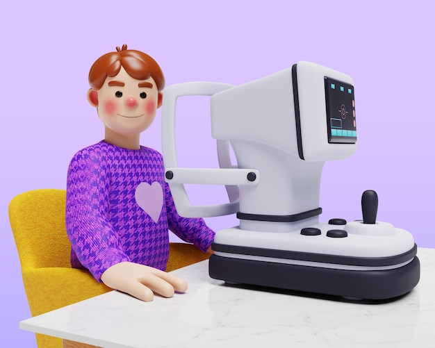 3d rendering of visual impairment character