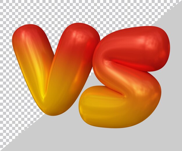 3d rendering of vs text with modern style