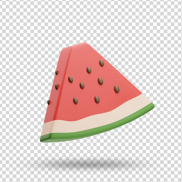 3d rendering of watermelon fruit icon illustration