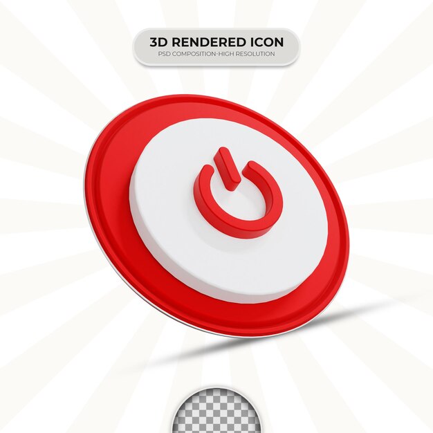 3d rendering on off switch icon