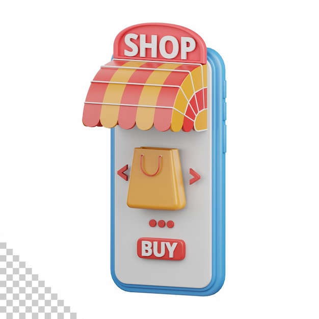 3d rendering online shop isolated useful for ecommerce shopping and business online design