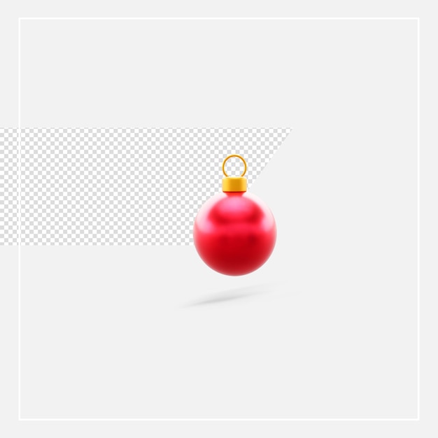 3d rendering palla rossa di natale isolata christmas