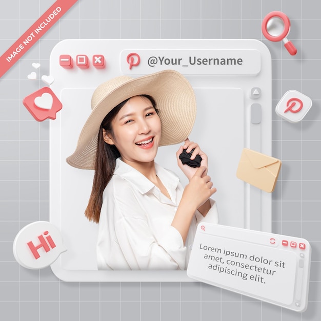 3D-Rendering Pinterest-Profil
