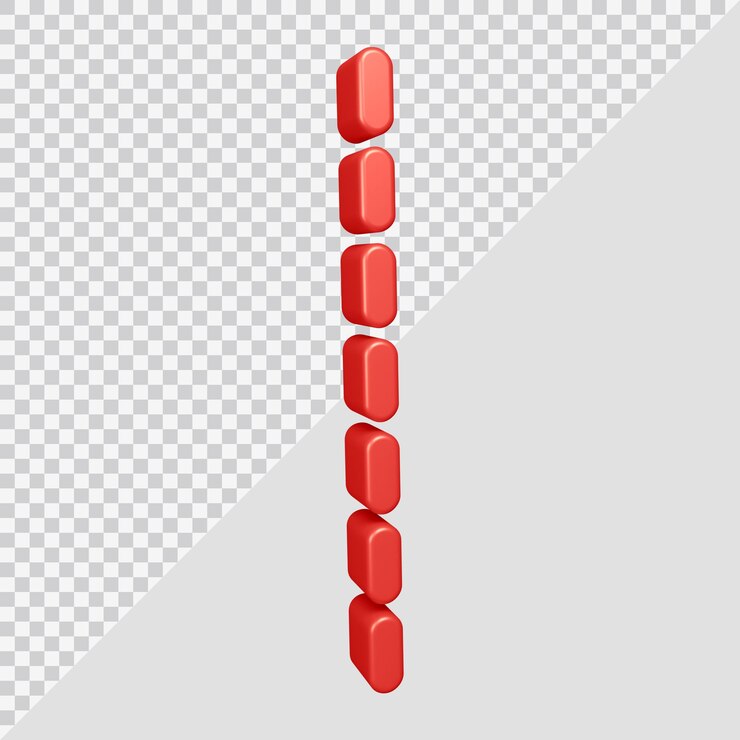 PSD 3d rendering písmene abecedy i