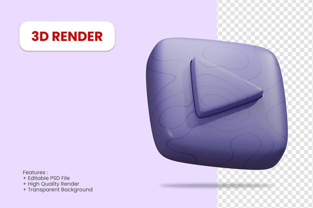 PSD 3d-rendering-play-button-symbol isoliert