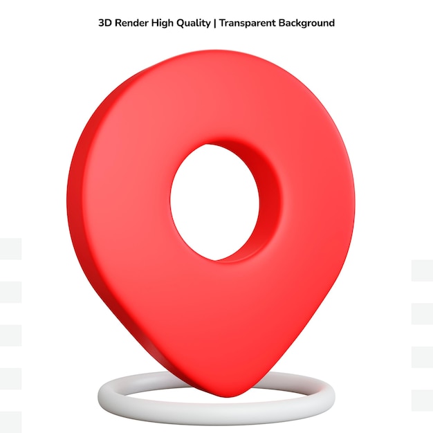 3d rendering pointer pin location navigation with circle isolated