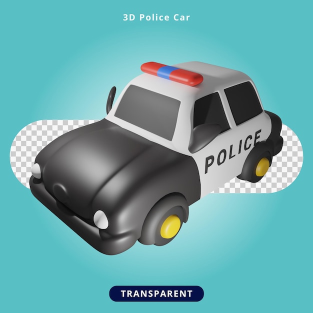 3d-rendering polizeiauto, fahrzeug illustration