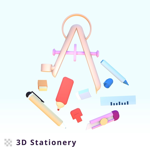 3D-Rendering Projekt Briefpapier Illustration
