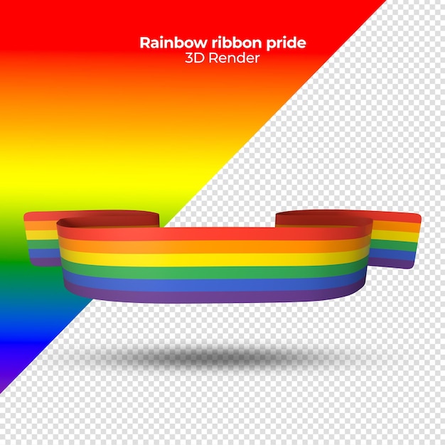 3D-Rendering Rainbow Ribbon Stolz