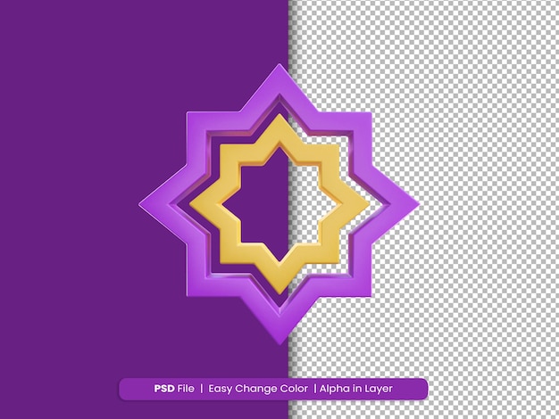 PSD 3d rendering ramadan icon islamische dekoration