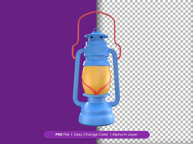 PSD 3d rendering ramadan icon linterna tradicional