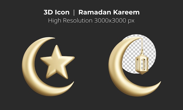 3D-Rendering Ramadan kareem Halbmonddekoration
