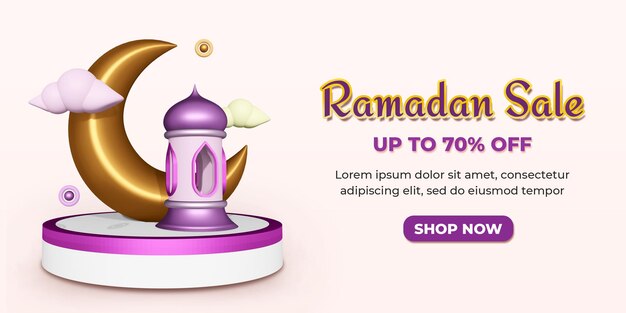 PSD 3d-rendering ramadan sale podium produktanzeige