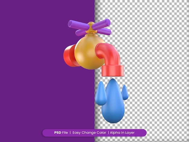 PSD 3d-rendering ramadan symbol wudhu