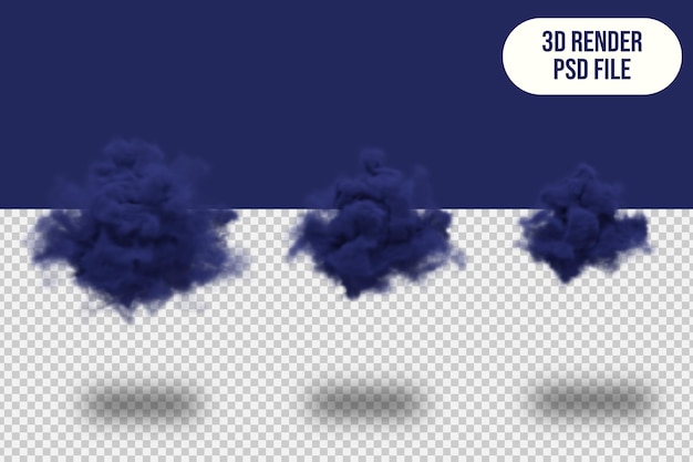 3d-rendering realistische blaue wolke. isolierte objekte