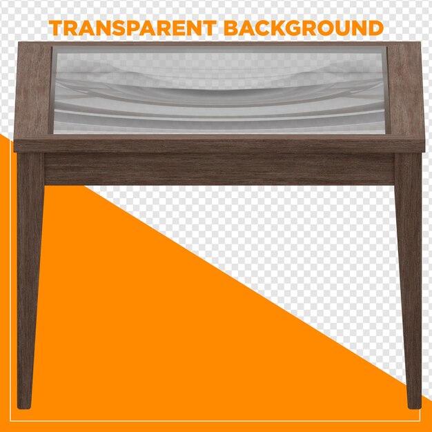 3D-Rendering rechteckiger Tabelle mit durchsichtigem Hintergrund
