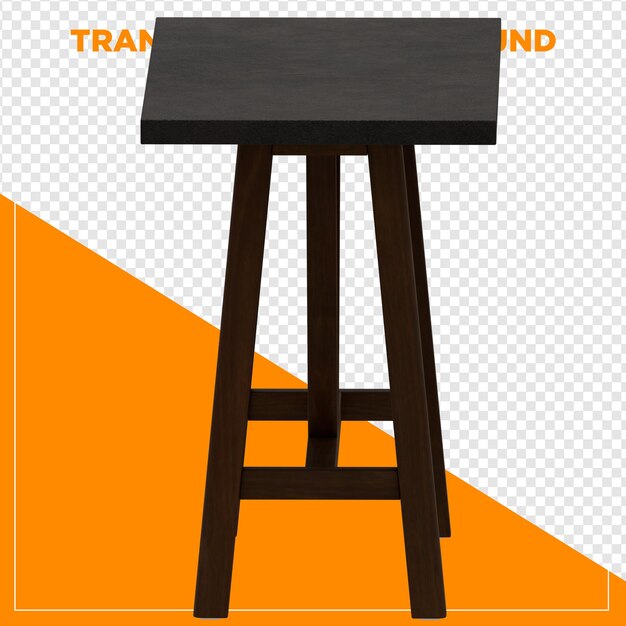 3D-Rendering rechteckiger Tabelle mit durchsichtigem Hintergrund
