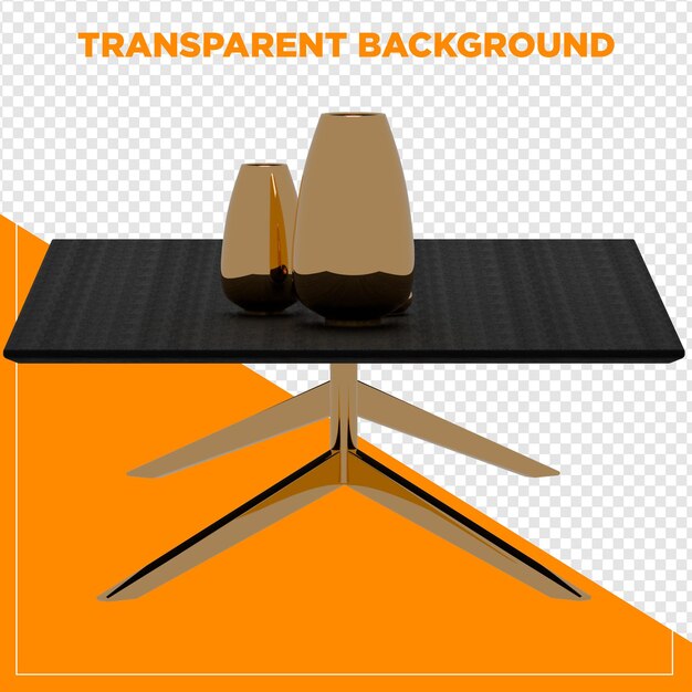 3D-Rendering rechteckiger Tabelle mit durchsichtigem Hintergrund