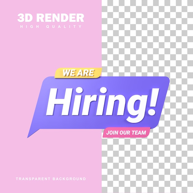 3d-rendering rekrutierung von mitarbeitern mit ribbon