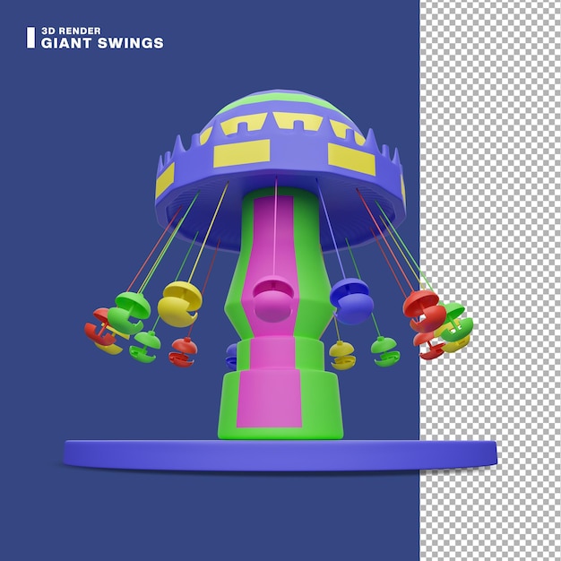 3D-Rendering riesige Schaukeln