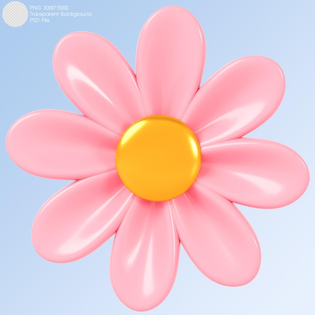 3D-Rendering Rosa Blume auf Hintergrund isoliert