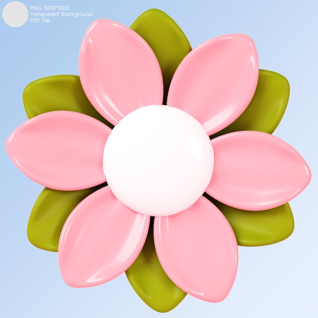 3D-Rendering Rosa Blume auf Hintergrund isoliert