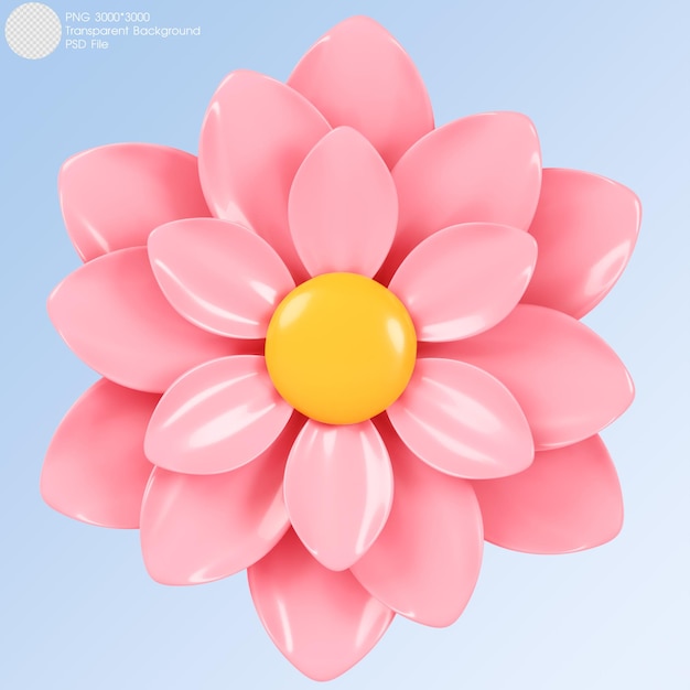 3D-Rendering Rosa Blume auf Hintergrund isoliert