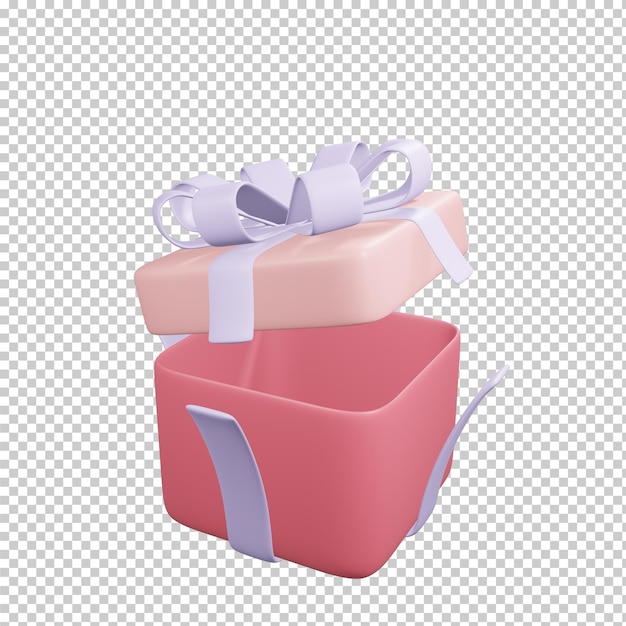 3d-rendering rosa geschenkbox isoliert