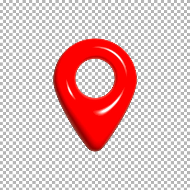 3D-Rendering Rote realistische 3D-Karte Pin GPS-Zeiger Markierer Zeiger Standort-Icon