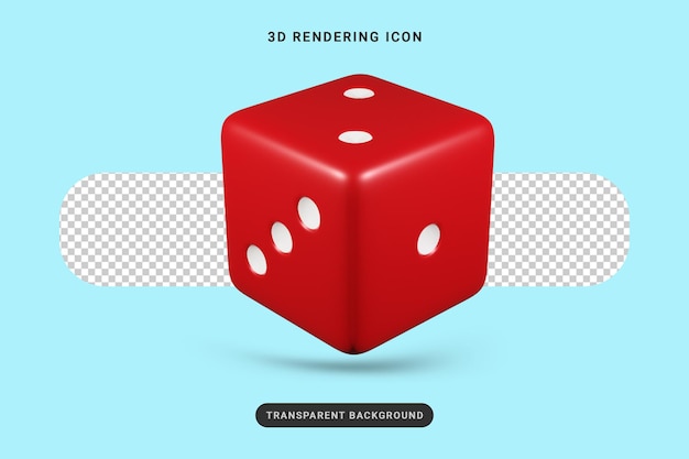 PSD 3d-rendering rotes würfelsymbol