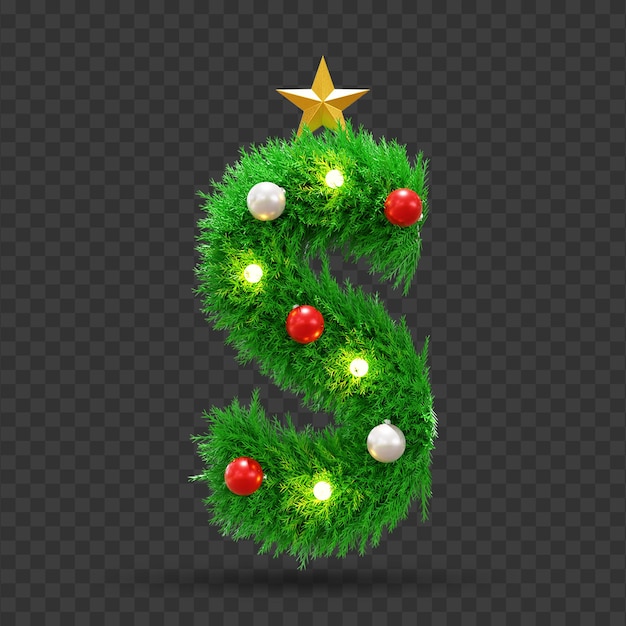 3D-Rendering S Brief Weihnachtstexteffekt