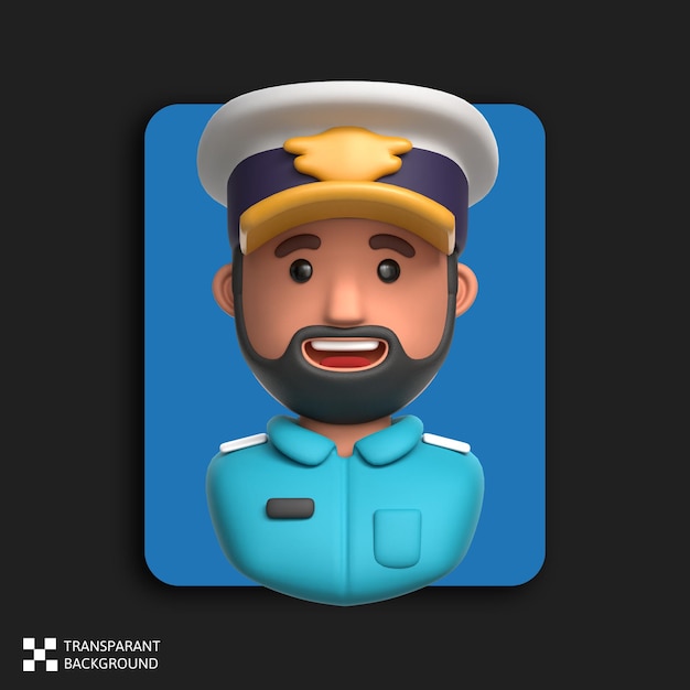 3D-Rendering Sailor Beruf männlicher Avatar